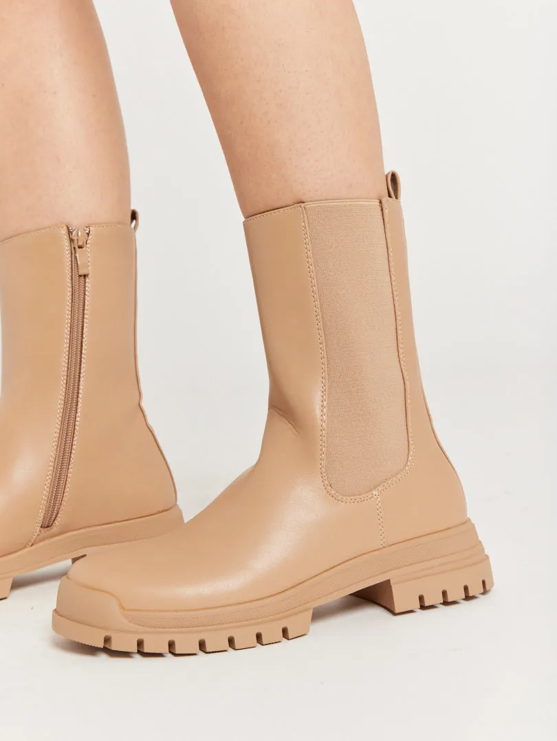 Bottines mi hautes beiges
