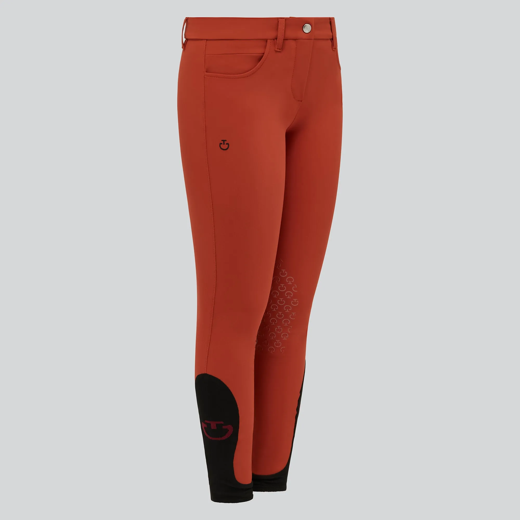 Girls' Knee Grip Riding Breeches Brick Orange