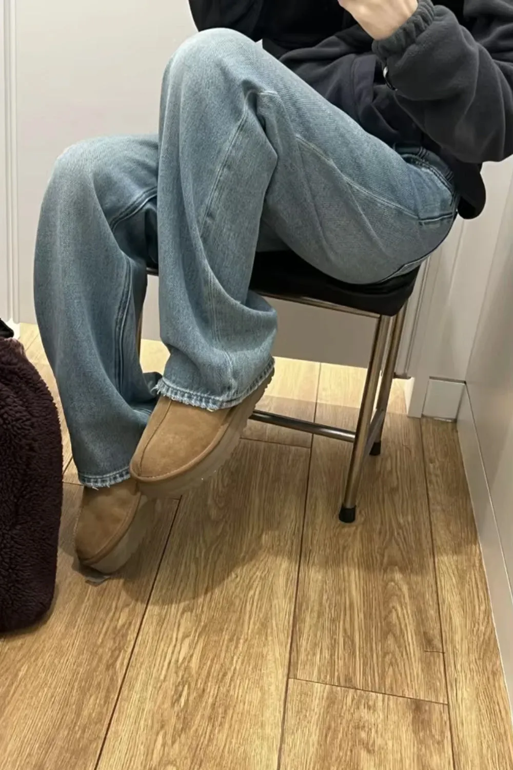 High Waist Retro Style Basic Long Jeans Pants