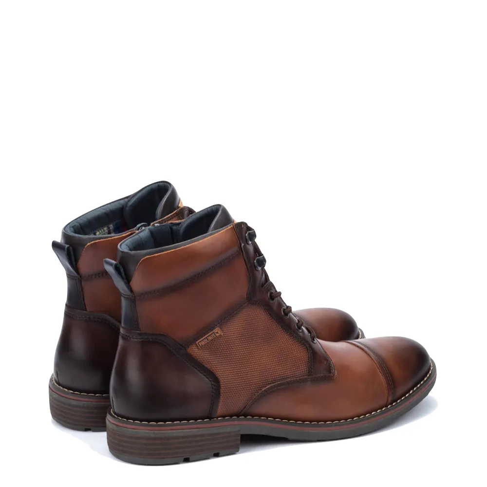 Pikolinos Men's York Leather Lace Boot in Cuero Tan