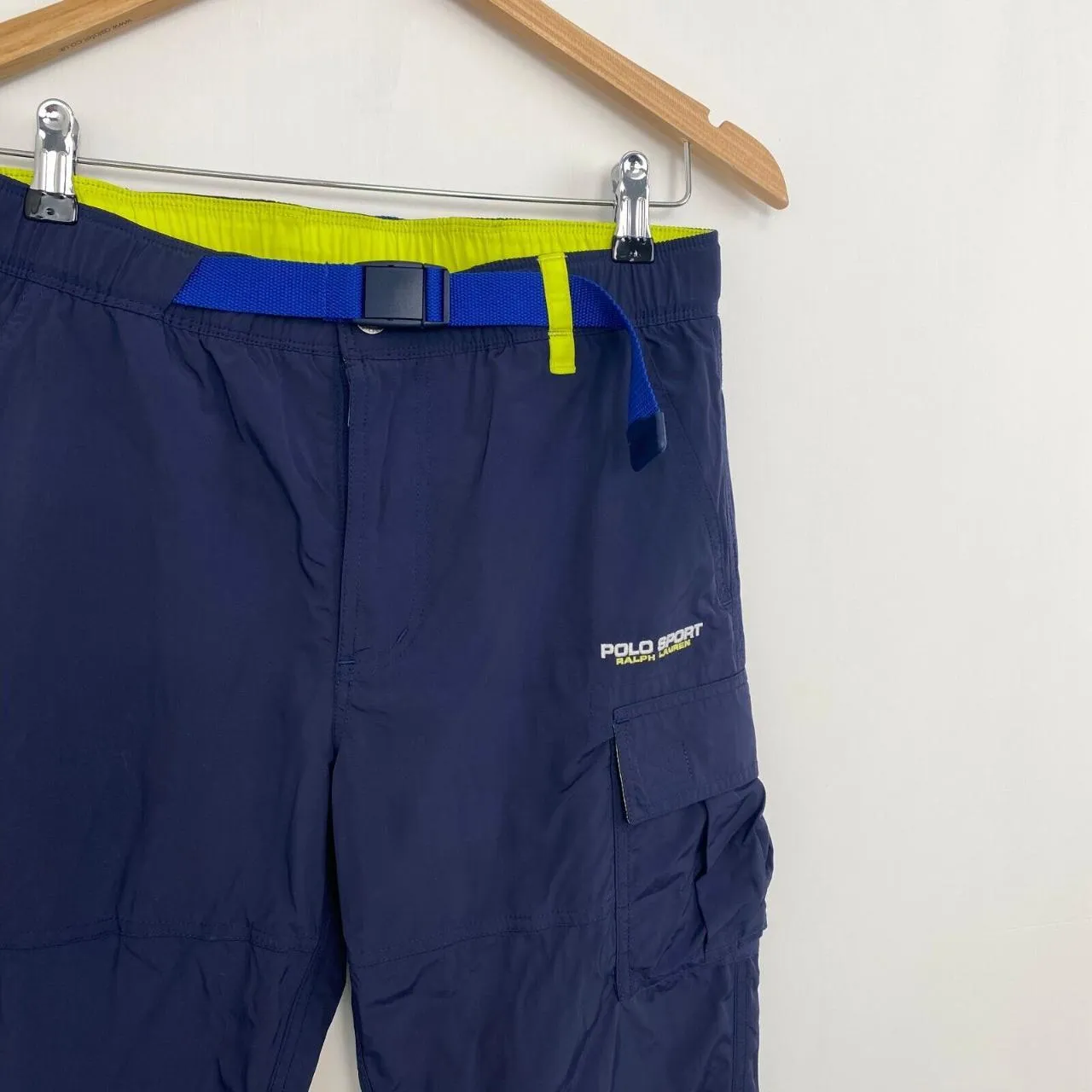 Preowned Polo Sport Ralph Lauren Utility Cargo Nylon Pants Trousers Mens Size XS Navy.