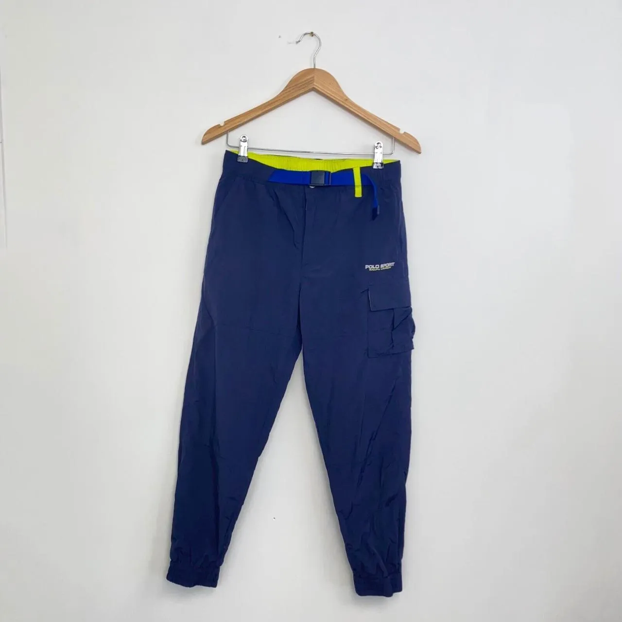 Preowned Polo Sport Ralph Lauren Utility Cargo Nylon Pants Trousers Mens Size XS Navy.