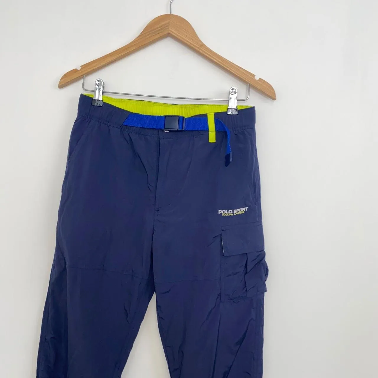 Preowned Polo Sport Ralph Lauren Utility Cargo Nylon Pants Trousers Mens Size XS Navy.